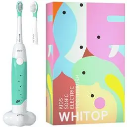 Produktbild: WHITOP ED01 Elektrische Kinderzahnbürste, IPX8 Wasserdichte wiederaufladbare Elektrische Zahnbürste, 3 Modi Wiederaufladbare automatische Zahnbürste für Kinder, Jungen und Mädchen