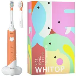 Produktbild: WHITOP ED05 Elektrische Kinderzahnbürste, IPX8 Wasserdichte wiederaufladbare Kinder Zahnbürste, 3 Modi Wiederaufladbare automatische elektrische Zahnbürste für Kinder, Jungen und Mädchen
