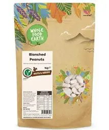 Produktbild: Wholefood Earth Blanched Peanuts - GMO frei - Vegan - Milchfrei - Ohne Zusatz von Zucker, 1 kg