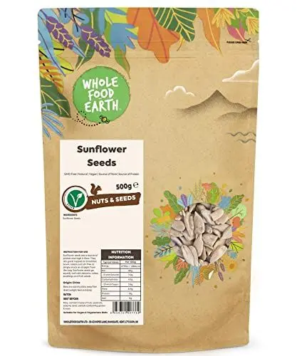 Produktbild: Wholefood Earth Sonnenblumenkerne - GMO frei - Vegan - Milchfrei - Ohne Zusatz von Zucker, 500 g