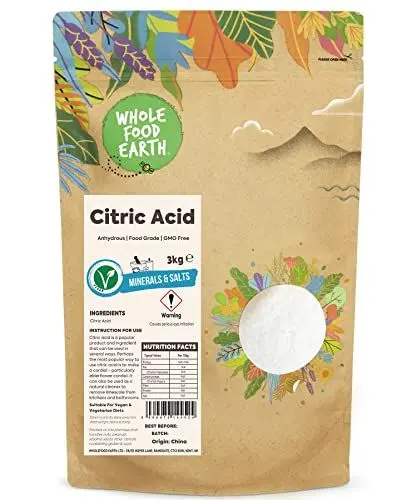 Produktbild: Wholefood Earth - Citric Acid 3kg - Anhydrous - Food Grade