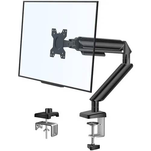 Produktbild: WHYFONE Monitor Halterung für 13 bis 32 Zoll Bildschirme, Gasdruckfeder Arm Monitorhalterung, 90° Schwenkbar, 180° Neigbar, 360° Drehbar, Höhenverstellbar Bildschirmhalterung 1 Monitore VESA 75/100mm