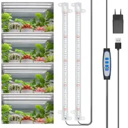 Produktbild: Wiaxulay Pflanzenlampe LED Pflanzenlampe Vollspektrum 120 LEDs für Zimmerpflanzen Pflanzenlicht mit Ein-/Aus-Timer, 10 Helligkeiten, 3 Schaltmodi, Wachstumslampenleisten für Zimmerpflanzen, 1 Stücke
