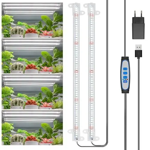 Produktbild: Wiaxulay Pflanzenlampe LED Pflanzenlampe Vollspektrum 120 LEDs für Zimmerpflanzen Pflanzenlicht mit Ein-/Aus-Timer, 10 Helligkeiten, 3 Schaltmodi, Wachstumslampenleisten für Zimmerpflanzen, 1 Stücke