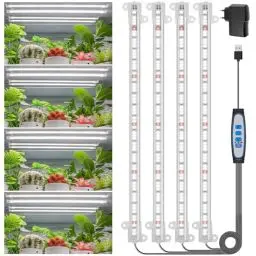 Produktbild: Wiaxulay Pflanzenlampe LED Vollspektrum, 6000K Pflanzenlicht für Pflanzen, Wachstumslichter für Zimmerpflanzen/Samenstart, Wachstumslichtstreifen mit Auto Timer 6/12/16H, 5 Stufen Dimmbar für Sämling