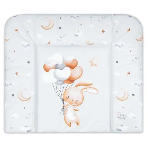 Produktbild: Wickelauflage Wickelunterlage abwaschbar und wasserdicht 75x72 cm - Wickelmatte zum Auflegen auf Wickeltisch Wickelaufsatz Wickelkommode oder Waschmaschine changing mat 75 x 72 Kaninchen