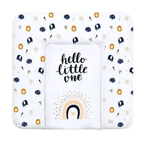 Produktbild: Wickelauflage Wickelunterlage abwaschbar und wasserdicht 85x72 cm - Wickelmatte zum Auflegen auf Wickeltisch Wickelaufsatz Wickelkommode oder Waschmaschine changing mat 85 x 72 Regenbogen Motiv