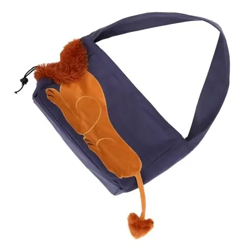 Produktbild: BELLIFFY Faltbare Katzentragetasche Schultertasche mit Löwenmuster Canvas Haustier-Tragetasche für Reisen im Freien