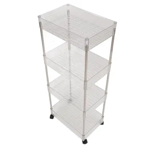 Produktbild: Wickeltisch, 4-stufiger Rollwagen, Beweglicher Baby-Essentials-Wagen, Mobiler Kindergarten-Organizer mit Rädern für Neugeborene, Essentials, Wohnzimmer, Badezimmer, Küche, Büro