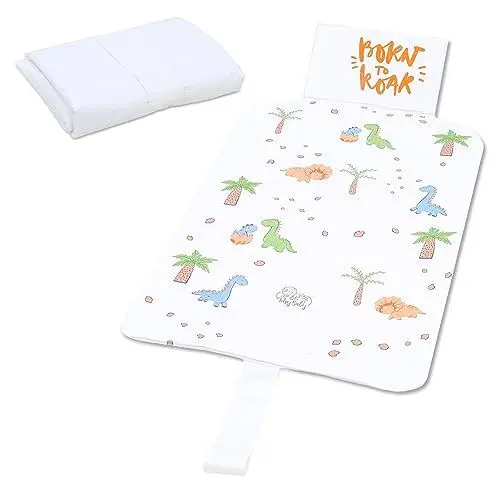 Produktbild: Wickelunterlage Wickelauflage auf Reise 75x45 cm Abwaschbare Wickelauflagen für Babys Kleine faltbare und wasserfeste Auflage zum Wickeln ideal für Wickeltasche Dinosaurier
