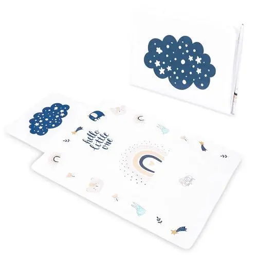 Produktbild: Wickelunterlage Wickelauflage auf Reise 77x44 cm Abwaschbare Wickelauflagen für Babys Kleine faltbare und wasserfeste Auflage zum Wickeln ideal für Wickeltasche Weiß Regenbogen