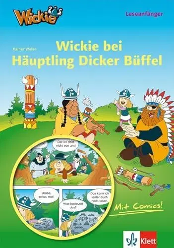 Produktbild: Wickie und die starken Männer: Wickie bei Häuptling Dicker Büffel: Lesen lernen mit Comics - Leseanfänger ab 6 Jahren: Buch mit Comic-Anteilen (Lesen lernen mit Wickie und die starken Männer)