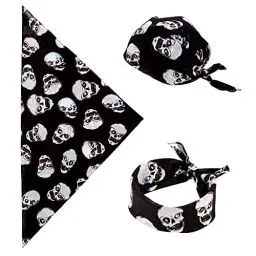 Produktbild: W WIDMANN MILANO Party Fashion - Bandana Totenkopf, Piraten Kopftuch, ca. 55 x 55 cm, Karneval, Fasching