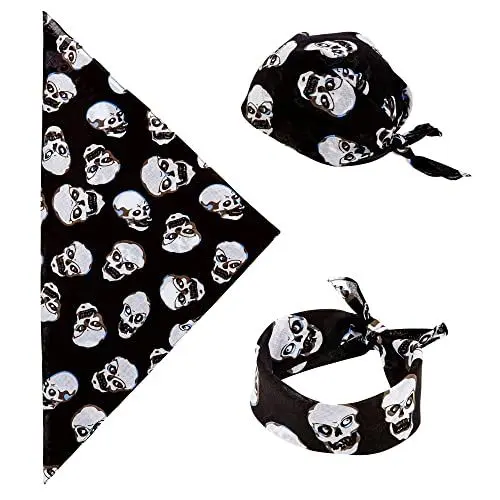 Produktbild: W WIDMANN MILANO Party Fashion - Bandana Totenkopf, Piraten Kopftuch, ca. 55 x 55 cm, Karneval, Fasching