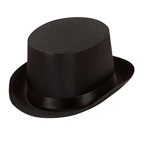 Produktbild: W WIDMANN MILANO Party Fashion 2485T - Zylinder, schwarz, aus Satin, 18. und 19. Jahrhundert, Charleston, Flapper, Gangster, Motto-Party, Karneval