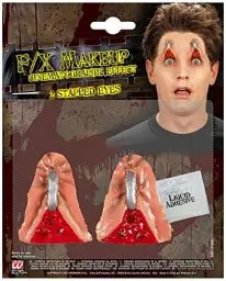 Produktbild: Widmann 01020 - Geheftete Augen, 2er Set, mit Kleber, in professioneller Qualität, Horror, Halloween, Karneval, Mottoparty