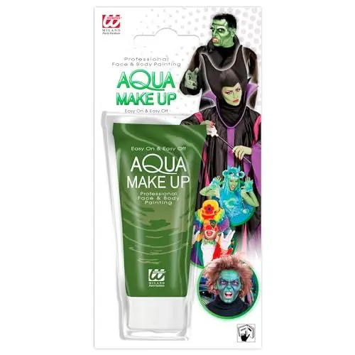 Produktbild: W WIDMANN MILANO Party Fashion 02384 - Aqua Make-Up, Grün, in Tube, 30 ml, Schminke, Karneval, Mottoparty, Halloween