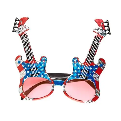 Produktbild: W WIDMANN MILANO Party Fashion 0345M - Brille, mit Gitarren, Kostümzubehör, Accessoire, USA, Karneval, Mottoparty