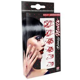 Produktbild: W WIDMANN MILANO Party Fashion 05357 - Selbstklebende Fingernägel Blutbad, Accessoire, Halloween, Karneval, Mottoparty