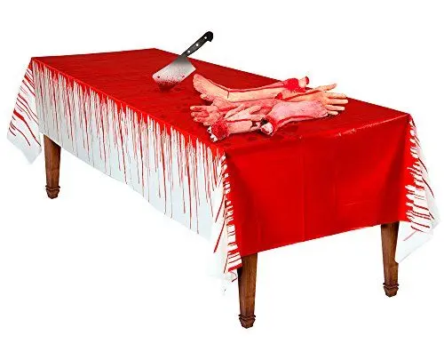 Produktbild: W WIDMANN MILANO Party Fashion 08165 - Blutverschmierte Tischdecke, Blutbad, Halloween, Horror, Dekoration