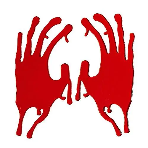 Produktbild: Widmann 11705 - Fensterbilder blutverschmierte Hände, Rot, 20 cm, Dekoration, Halloween, Mottoparty