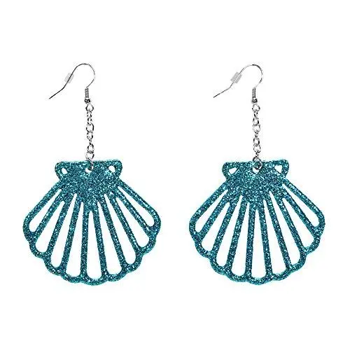 Produktbild: W WIDMANN MILANO Party Fashion 12464 - Ohrringe in Muschelform, Glitter, Meerjungfrau, Schmuck, Karneval, Mottoparty