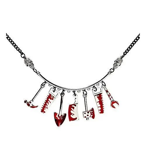 Produktbild: W WIDMANN MILANO Party Fashion 12465 - Halskette mit blutigem Werkzeug, Schmuck, Halsband, Psycho, Halloween, Karneval, Mottoparty