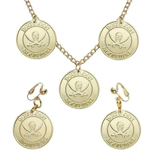 Produktbild: W WIDMANN MILANO Party Fashion 1883P - Schmuckset Pirat, Kette, Ohrringe, Halsschmuck, Pirat, Seeräuber, Karneval, Mottoparty