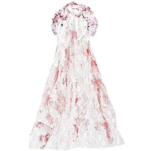 Produktbild: W WIDMANN MILANO Party Fashion 19321 - Blutiger Brautschleier mit Rosen, blutverschmiert, Horror, Haarreif, Accessoire