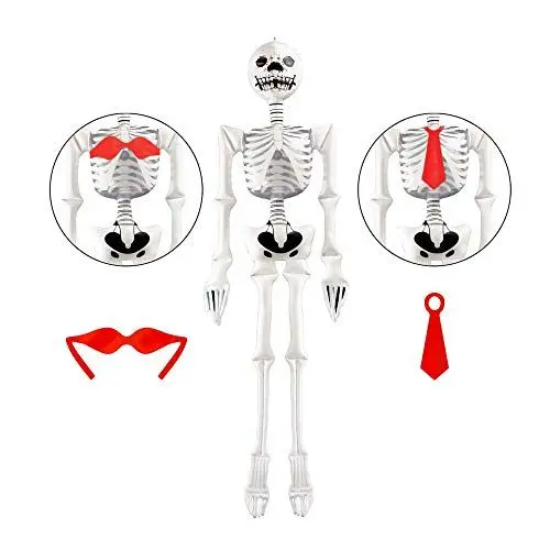 Produktbild: W WIDMANN MILANO Party Fashion 2383S - Aufblasbares Skelett mit Krawatte und BH, 1,83 m, Partydekoration, Halloween, Karneval, Mottoparty
