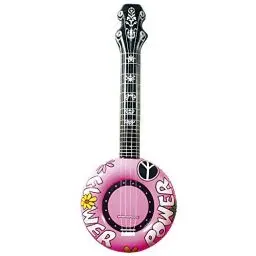 Produktbild: W WIDMANN MILANO Party Fashion - Aufblasbares Banjo, 100 cm, Gitarre, Musiker, Sänger, Flower Power, Accessoire Hippie