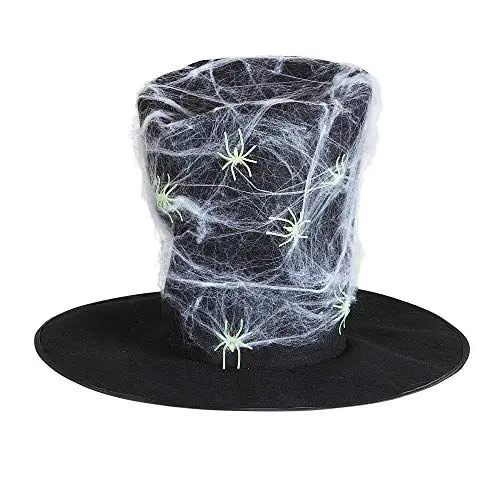 Produktbild: W WIDMANN MILANO Party Fashion 2894H - Zylinder Hut mit Spinnenweben und Spinnen, nachtleuchtend, Halloween