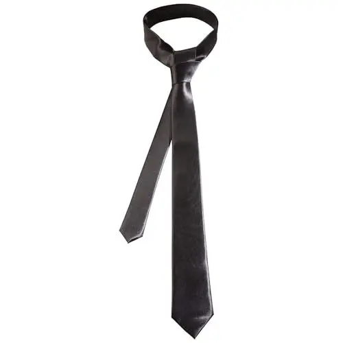 Produktbild: W WIDMANN MILANO Party Fashion 3038S - Krawatte, Schwarz, schmaler Schnitt, Kostümzubehör, Accessoire, 80er Jahre, Karneval, Mottoparty