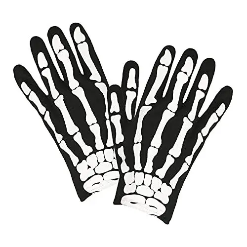 Produktbild: W WIDMANN MILANO Party Fashion 34275 - Skelett Handschuhe, Knochen, Halloween, Fasching, Karneval, Mottoparty