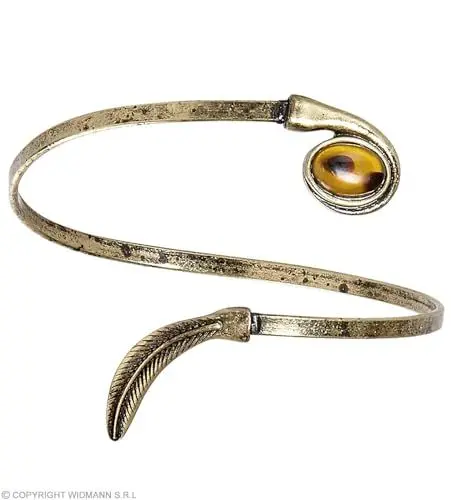 Produktbild: W WIDMANN MILANO Party Fashion 46734 - Armreif mit Lorbeerblatt und Bernstein, 1 Stück, für Handgelenk oder Oberarm, Accessoire, Modeschmuck, Römerin, Cleopatra, Ägypten
