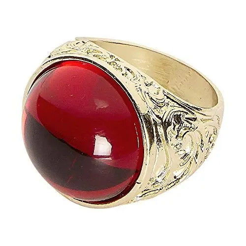 Produktbild: W WIDMANN MILANO Party Fashion 46740 - Ring mit rotem Stein, Kostümaccessoire, Pirat, Seeräuber, Halloween, Karneval, Mottoparty