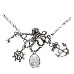 Produktbild: Widmann 46749 - Halskette, Krake mit Talismanen, Schmuck, Halsband, Piraten, Seeräuber, Mottoparty, Karneval