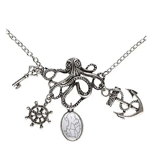 Produktbild: Widmann 46749 - Halskette, Krake mit Talismanen, Schmuck, Halsband, Piraten, Seeräuber, Mottoparty, Karneval