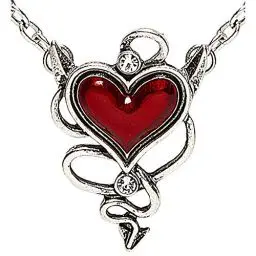 Produktbild: W WIDMANN MILANO Party Fashion 46756 - Halskette, mit teuflisch roten Herzjuwel, Schmuck, Kostümaccessoire, Teufel, Mottoparty, Karneval