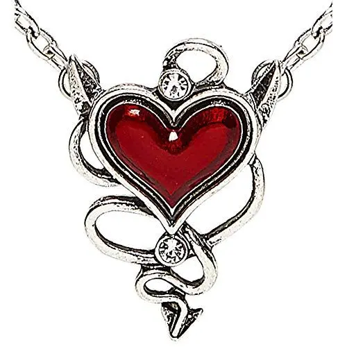 Produktbild: W WIDMANN MILANO Party Fashion 46756 - Halskette, mit teuflisch roten Herzjuwel, Schmuck, Kostümaccessoire, Teufel, Mottoparty, Karneval
