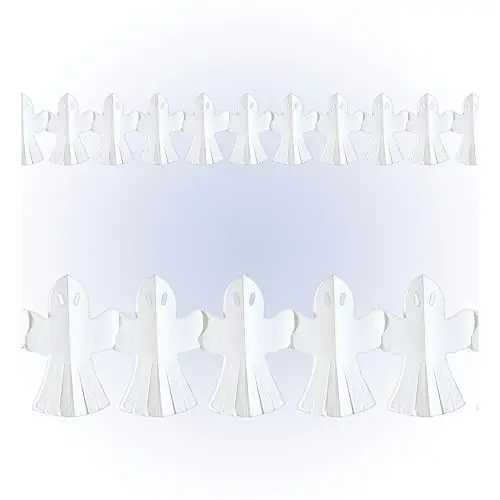 Produktbild: Widmann 5213G - Girlande Gespenst, 3 m, schwer entflammbar, Dekoration, Partydekoration, Halloween, Mottoparty