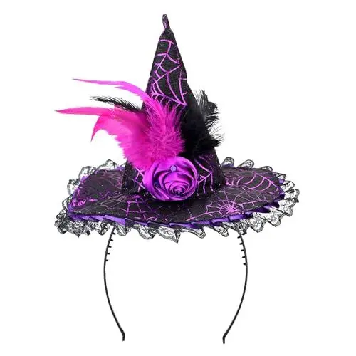 Produktbild: W WIDMANN MILANO Party Fashion 53301 - Haarreif Hexenhut, Lila, Einheitsgröße, Accessoire, Zubehör, Verkleidung, Kostüm, Karneval, Halloween, Mottoparty