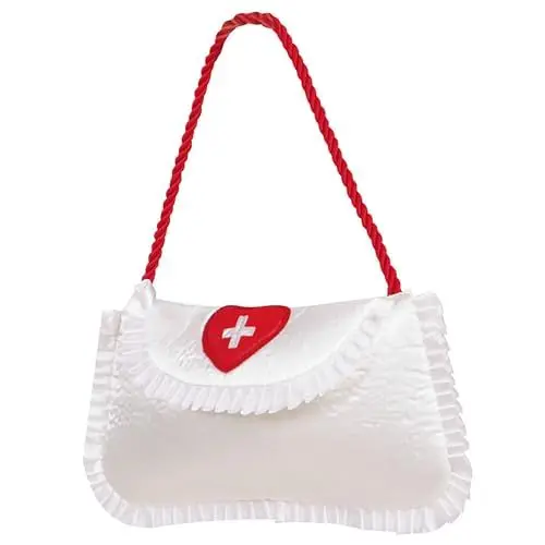 Produktbild: W WIDMANN MILANO Party Fashion 8106H - Krankenschwesterhandtasche, aus Satin, Weiß/Rot, Kostüm, Accessoire, Karneval, Mottoparty