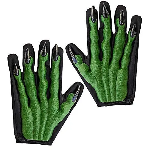 Produktbild: W WIDMANN MILANO Party Fashion 8405W - Hexen-Handschuhe 3D, Grün-Schwarz, Halloween, Karneval, Mottoparty