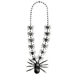 Produktbild: W WIDMANN MILANO Party Fashion 8598R - Halskette Spinne, 40cm, schwarz, Accessoire, Halloween, Karneval, Mottoparty