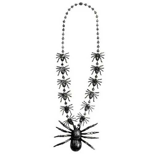 Produktbild: W WIDMANN MILANO Party Fashion 8598R - Halskette Spinne, 40cm, schwarz, Accessoire, Halloween, Karneval, Mottoparty
