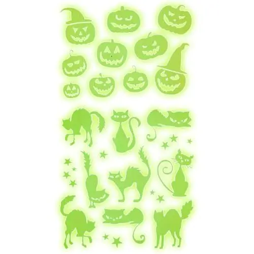 Produktbild: W WIDMANN MILANO Party Fashion 86851 - Leuchtende Halloween Deko-Sticker, Glow in the Dark, 21 x 15 cm, Aufkleber, Dekoration, Halloweenparty, Mottoparty