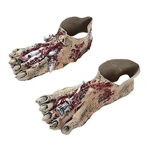 Produktbild: Widmann 96591 - Zombiefüße, aus Latex, blutverschmierte Füße, Horror, Halloween, Mottoparty
