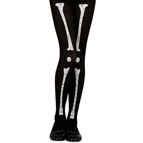 Produktbild: W WIDMANN MILANO Party Fashion - Strumpfhose Skelett für Kinder, 70 DEN, Halloween, Karneval, Mottoparty