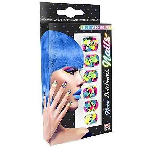 Produktbild: W WIDMANN MILANO Party Fashion - Fingernägel Set, 12 Stück, selbstklebend, Accessoire, Karneval, Mottoparty, Halloween
